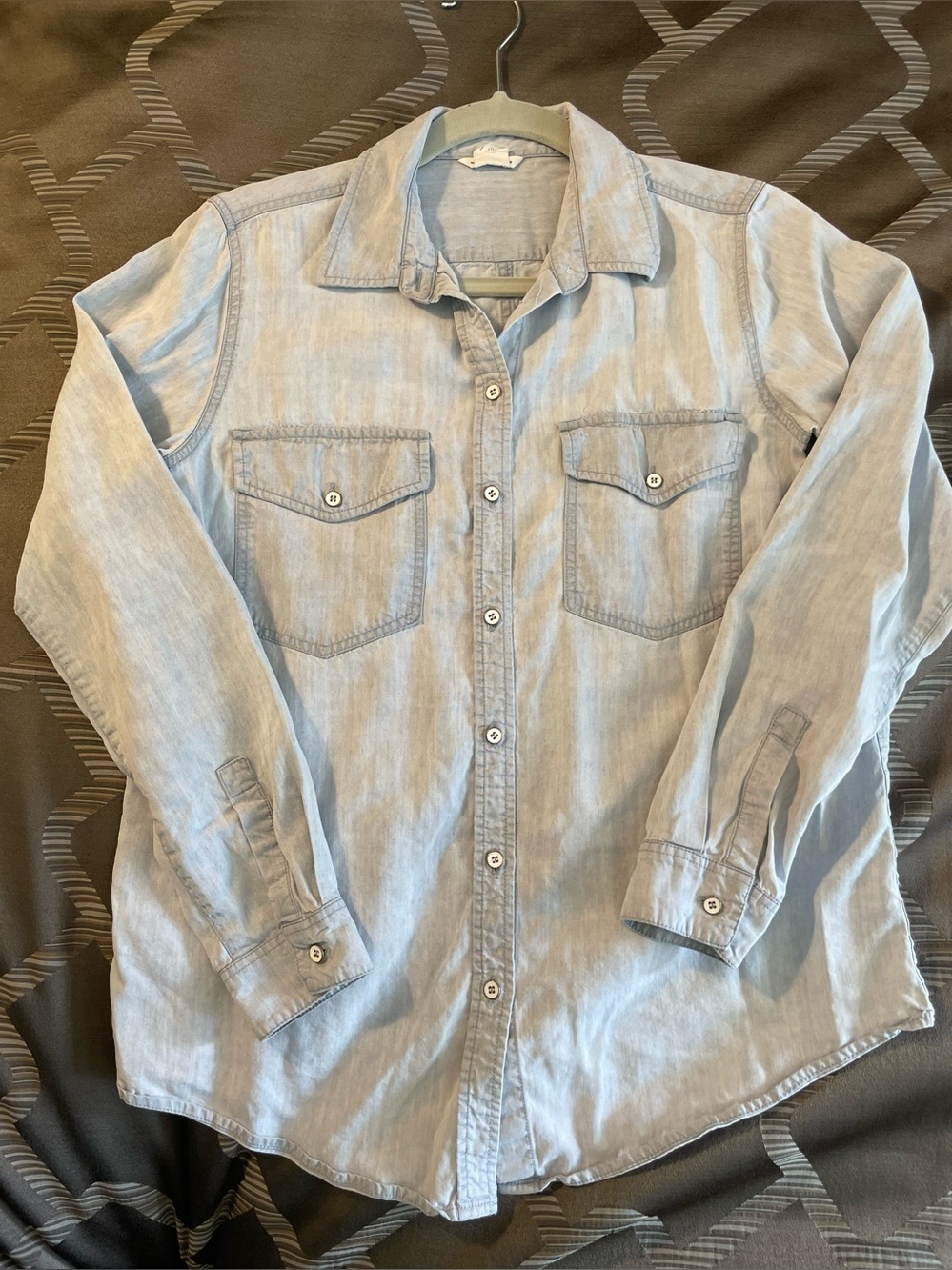 Club Monaco 100% Lyocell Light Blue Button Down Shirt Size S